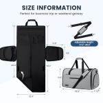 Convertible Garment Bags for Travel, 2 in 1 Garment Duffle Bag for Men Women, Waterproof Carry on Garment Bag with Shoe Compartment and Shoulder Strap, Foldable Travel Suit Bag for Hanging Clothes