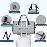 Convertible Garment Bags for Travel, 2 in 1 Garment Duffle Bag for Men Women, Waterproof Carry on Garment Bag with Shoe Compartment and Shoulder Strap, Foldable Travel Suit Bag for Hanging Clothes