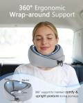BeeVines Travel Pillow with Carry Case, Memory Foam Neck Pillows for Airplanes, 360° Wrap Around Support for Sleeping, Breathable & Washable Cover for Long Flights, Car & Train Traveling
