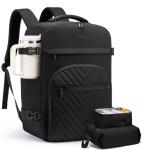 LOVEVOOK 50L Travel Backpack for Women Men, TSA Personal Item Travel Bag Fits 17.3inch Laptop, Waterproof Airline Approved Carry On Luggage With 2 Cubes for Weekender Hiking Business, Black