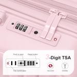 LARVENDER Luggage Sets 3 Piece, Expandable Hardside PP Carry On Luggage Suitcase with 360° Spinner Wheels TSA Lock Suitcase Set for Women Men, Light Pink