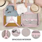 LARVENDER Luggage Sets 3 Piece, Expandable Hardside PP Carry On Luggage Suitcase with 360° Spinner Wheels TSA Lock Suitcase Set for Women Men, Light Pink