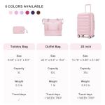LARVENDER Luggage Sets 3 Piece, Expandable Hardside PP Carry On Luggage Suitcase with 360° Spinner Wheels TSA Lock Suitcase Set for Women Men, Light Pink