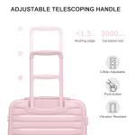 LARVENDER Luggage Sets 3 Piece, Expandable Hardside PP Carry On Luggage Suitcase with 360° Spinner Wheels TSA Lock Suitcase Set for Women Men, Light Pink