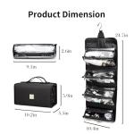 ROYALFAIR Roll Up Makeup Bag, Travel Toiletry Bag for Women with 4 Clear TSA Approved Pouches, Hanging Travel Organizer, Folding Cosmetic Bag for Men and Women (Black)