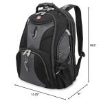 SWISSGEAR 1900 ScanSmart TSA Laptop Backpack Fits 17 Inch Laptop with RFID Protection and Tablet Pocket, Grey/Black, 19-Inch