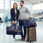 Lucky Travel Duffel Bags 115L, Gym Bag, Travel Bag & Large Duffle Bag for Men, Foldable Overnight Weekender Bags for Women & Men with Adjustable Shoulder Strap, Navy