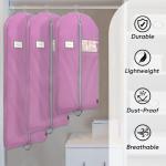 BALEINE 2PK Heavy Duty Garment Bag with Shoe Storage Travel Bag for Dresses, Suit, Coats Travel Essential (60", Pink)