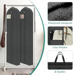 LANDNEOO 65" Long Garment Bags for Travel, Dress Bags for Hanging Clothes, Wedding Dress Cover for Women, Closet Storage for Gowns, Coats, Black, 4 Pack