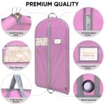 BALEINE 2PK Heavy Duty Garment Bag with Shoe Storage Travel Bag for Dresses, Suit, Coats Travel Essential (60", Pink)