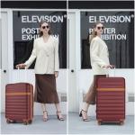 Kono Medium Sized Checked Luggage, 24 Inch Expandable with Spinner Wheels, TSA Lock, ABS + PC Lightweight Travel Suitcase with Larger Capacity and Lighter Weight, Burgundy