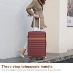 Kono Medium Sized Checked Luggage, 24 Inch Expandable with Spinner Wheels, TSA Lock, ABS + PC Lightweight Travel Suitcase with Larger Capacity and Lighter Weight, Burgundy