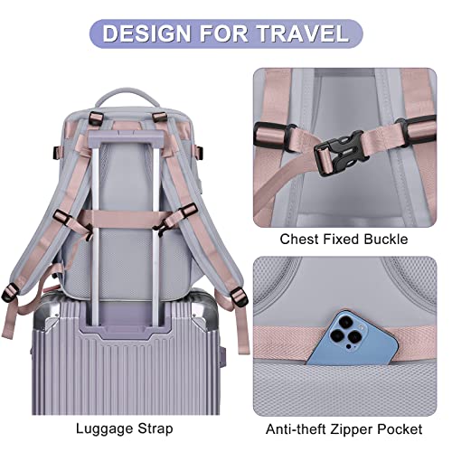 Light Purple Casual Daypack Backpack for Travel