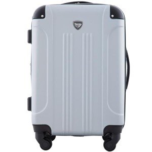 Travelers Club Chicago Hardside Expandable Spinner Luggage, Silver, 20" Carry-On