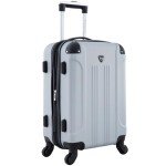 Travelers Club Chicago Hardside Expandable Spinner Luggage, Silver, 20" Carry-On