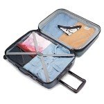 Samsonite Omni PC Hardside Expandable Luggage with Spinner Wheels, Teal, Checked-Medium 24-Inch