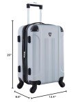 Travelers Club Chicago Hardside Expandable Spinner Luggage, Silver, 20" Carry-On
