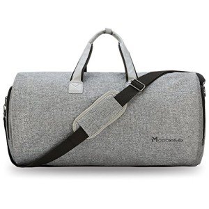 Modoker Convertible Garment Bag with Shoulder Strap, Carry on Garment Duffel Bag for Men Women - 2 in 1 Hanging Suitcase Suit Travel Bags (Grey)