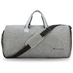 Modoker Convertible Garment Bag with Shoulder Strap, Carry on Garment Duffel Bag for Men Women - 2 in 1 Hanging Suitcase Suit Travel Bags (Grey)