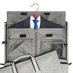 Modoker Convertible Garment Bag with Shoulder Strap, Carry on Garment Duffel Bag for Men Women - 2 in 1 Hanging Suitcase Suit Travel Bags (Grey)