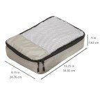 Amazon Basics 4 Piece Packing Cubes for Travel, Travel Organizer Zipper Cubes Set, Medium, Gray