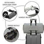 Modoker Convertible Garment Bag with Shoulder Strap, Carry on Garment Duffel Bag for Men Women - 2 in 1 Hanging Suitcase Suit Travel Bags (Grey)