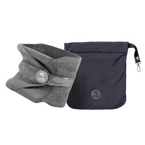 trtl Travel Pillow - Airplane Pillow for Neck and Shoulder Support - Soft, Lightweight, Machine-Washable Travel Pillows for Airplanes - Grey