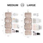 BAGSMART Toiletry Bag Travel Bag with Hanging Hook, Water-resistant Makeup Cosmetic Bag Travel Organizer for Accessories, Shampoo, Full-size Container, Toiletries (Black, Medium)