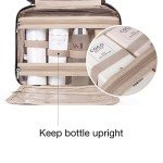BAGSMART Toiletry Bag Travel Bag with Hanging Hook, Water-resistant Makeup Cosmetic Bag Travel Organizer for Accessories, Shampoo, Full-size Container, Toiletries (Black, Medium)
