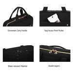 BAGSMART Toiletry Bag Travel Bag with Hanging Hook, Water-resistant Makeup Cosmetic Bag Travel Organizer for Accessories, Shampoo, Full-size Container, Toiletries (Black, Medium)