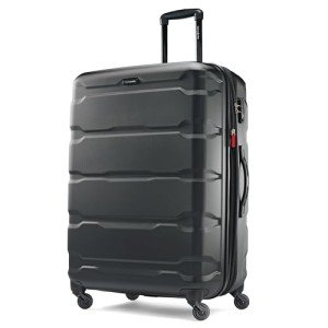 Samsonite Omni PC Hardside Expandable Luggage with Spinner Wheels, Black, Checked-Large 28-Inch