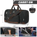 Wohlbege Duffle Bag for Travel,Overnight Weekend Gym Carry On Luggage Bag, 50L Travel Duffel Bag for Men Women, Expandable Spacious Travel Duffel Bag, Black