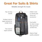 Amazon Basics Premium Travel Garment Bag with Shoulder Strap for Suits and Dresses, Trifold, 21.1 inch, Black, Solid
