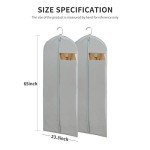Dress Bags for Gowns Long, 65'' Long Dress Clear Garment Bag(Set of 2, 23.3'' X 65'')