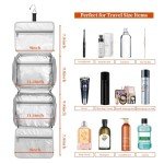Bosidu Hanging Travel Toiletry Bag,Large Capacity Cosmetic Travel Toiletry Organizer for Women with 4 Compartments & 1 Sturdy Hook,Perfect for Travel/Daily Use/Valentines' Day