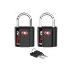 Forge Small Size TSA Approved Luggage Locks: Key Locks for Travel. Ultra Secure Dimple Key Travel Locks Alloy Body Luggage Locks. Black 2 Pack.