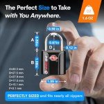 Forge Small Size TSA Approved Luggage Locks: Key Locks for Travel. Ultra Secure Dimple Key Travel Locks Alloy Body Luggage Locks. Black 2 Pack.