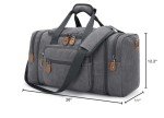 Gonex Canvas Duffle Bag for Travel, 60L Duffel Overnight Weekend Bag (Gray)