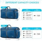 Gonex 100L Large Foldable Travel Duffle Bag with Shoes Compartment, Packable Lightweight Water Repellent Duffel Bag for Camping Gym Weekender Bag Deep blue