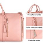 Ytonet Carry On Garment Bag, Large PU Leather Garment Duffle Bag for Women, Waterproof Convertible Garment Bags for Travel with Shoe Pouch, 2 in 1 Hanging Suitcase Dress Suit Travel Bags, Pink