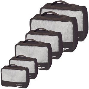 Packing Cubes Set Travel Luggage Organizers Suitcase Lightweight Accessories Black