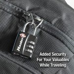 Master Lock Black TSA-Approved Luggage Lock with Wide Lock Body and Thin, Durable Steel Shackle, Zipper Lock for Backpacks, Luggage, 4680DBLK