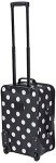 Rockland Fashion Softside Upright Luggage Set,Expandable, Telescopic Handle, Wheel, Black Dot, 2-Piece (14/19)