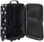 Rockland Fashion Softside Upright Luggage Set,Expandable, Telescopic Handle, Wheel, Black Dot, 2-Piece (14/19)