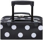 Rockland Fashion Softside Upright Luggage Set,Expandable, Telescopic Handle, Wheel, Black Dot, 2-Piece (14/19)
