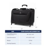 Travelpro Maxlite 5 Softside Lightweight Carry-On Upright 2 Wheel Rolling Garment Bag, Men and Women, Black, 22-Inch