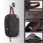 emissary Travel Toiletry Bag for Men, Leather and Canvas Toiletry Bags, Dopp Kit for Men, Travel Bathroom Bag Men's Shaving Kit, Travel Kit Small Bag for Men, Shaving Bag for Travel Accessories (Gray)
