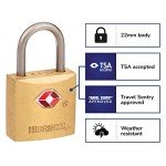 BRINKS - 22mm TSA Approved Solid Brass Keyed Travel Padlock, 4-Pack - Chrome Plated With Hardened Steel Shackle, TSA Approved Lock For Travel And Inspection