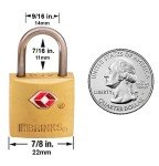 BRINKS - 22mm TSA Approved Solid Brass Keyed Travel Padlock, 4-Pack - Chrome Plated With Hardened Steel Shackle, TSA Approved Lock For Travel And Inspection