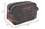 emissary Travel Toiletry Bag for Men, Leather and Canvas Toiletry Bags, Dopp Kit for Men, Travel Bathroom Bag Men's Shaving Kit, Travel Kit Small Bag for Men, Shaving Bag for Travel Accessories (Gray)